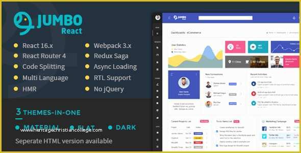 React Website Template Free Of Jumbo React React Redux Material Bootstrap Admin