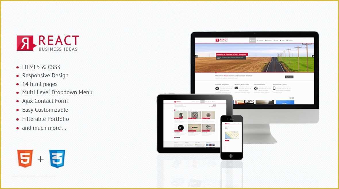 React Website Template Free Of React – Responsive HTML5 Template themes & Templates