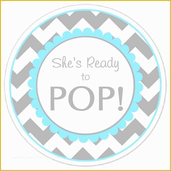 Ready to Pop Labels Template Free Of Baby Shower Ready to Pop Labels Gray and Blue by