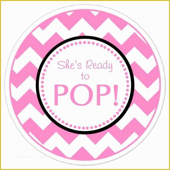 Ready to Pop Labels Template Free Of Baby Shower Ready to Pop Labels Hot Pink Chevron Ready to
