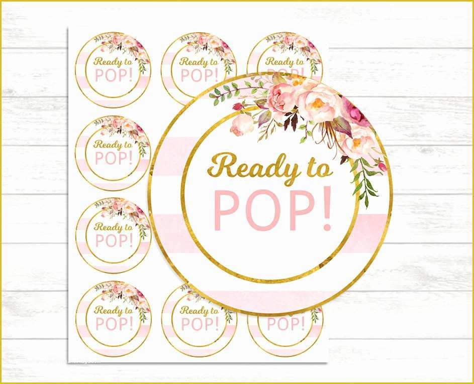 Ready to Pop Labels Template Free Of Printable Ready to Pop Stickers Pink and Gold Ready to Pop