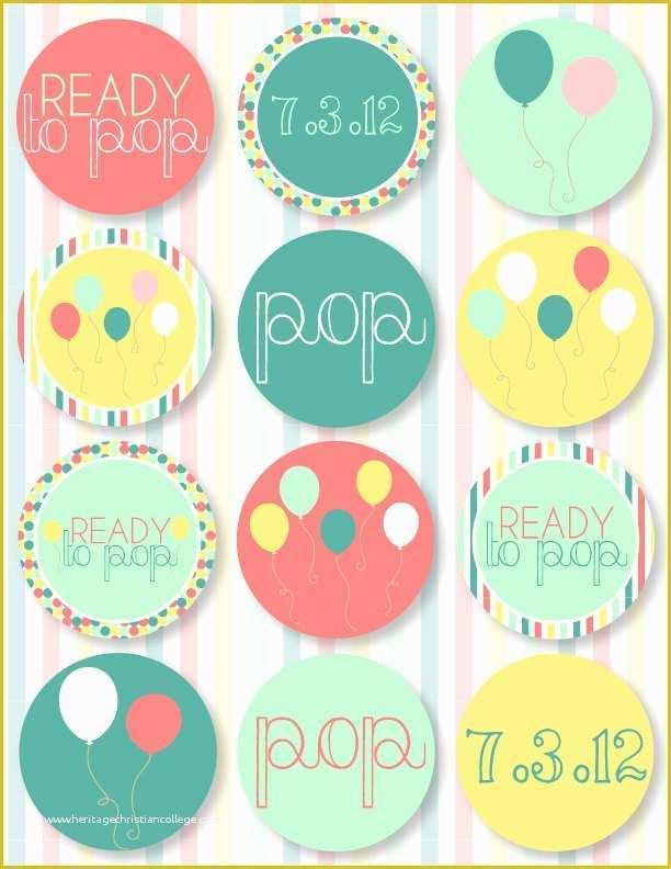 Ready to Pop Labels Template Free Of Ready to Pop Baby Shower Printable Party Circles Instant