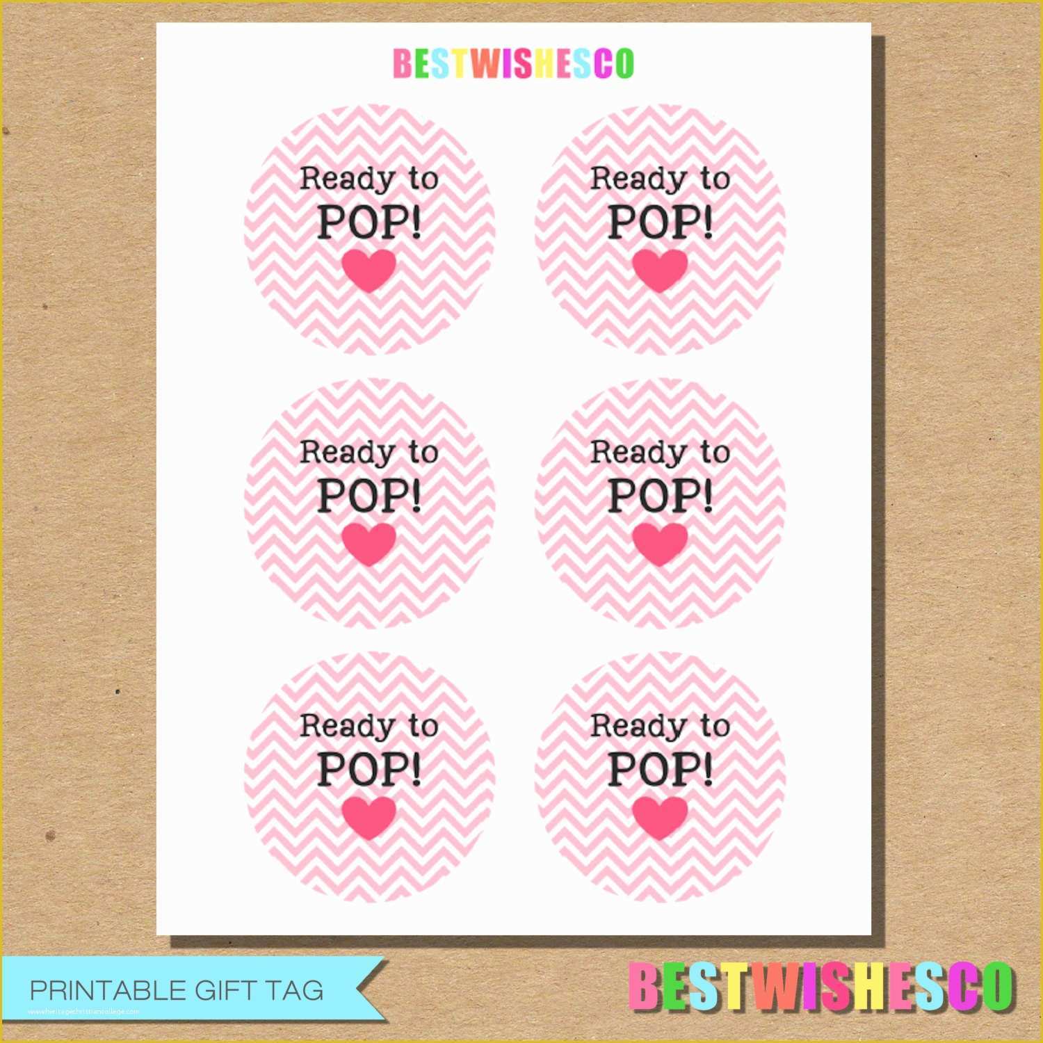 Ready to Pop Labels Template Free Of Ready to Pop Printable Gift Tags Chevron Stickers Baby Shower