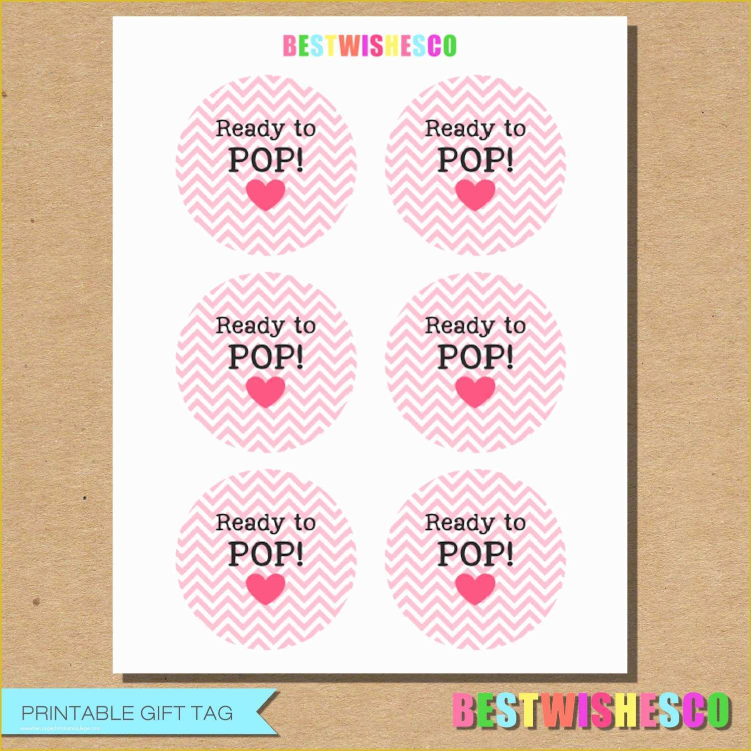 Ready to Pop Labels Template Free Of Ready to Pop Printable Gift Tags Chevron Stickers Baby Shower