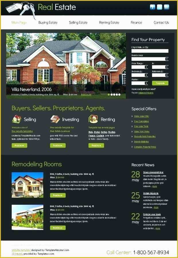 Real Estate Agent Website Templates Free Of Real Estate Website Templates for and Others House Sale