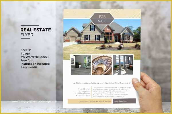 Real Estate Brochure Template Free Download Of 24 Real Estate Flyer Designs