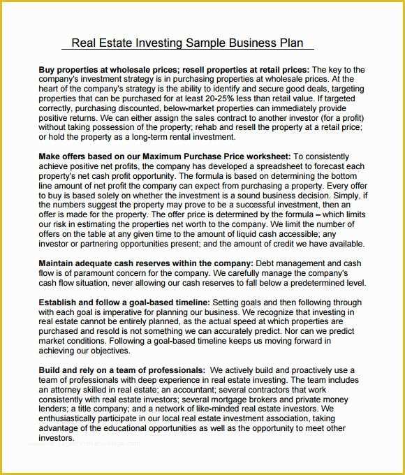 Real Estate Business Plan Template Free Download Of 10 Real Estate Business Plan Templates