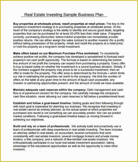 Real Estate Business Plan Template Free Download Of 10 Real Estate 