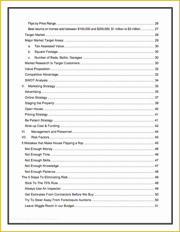 real estate business plan sample doc