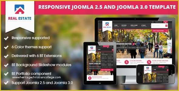 Real Estate Joomla Template Free Of Bt Real Estate Responsive Joomla Template by Bowthemes
