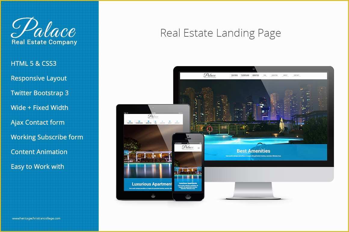 Real Estate Landing Page Template Free Of Palace Real Estate Landing Page Website Templates On