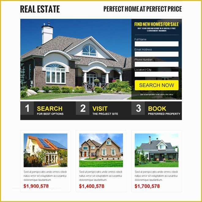 Real Estate Landing Page Template Free Of Real Estate Landing Page Design Templates for Real Estate