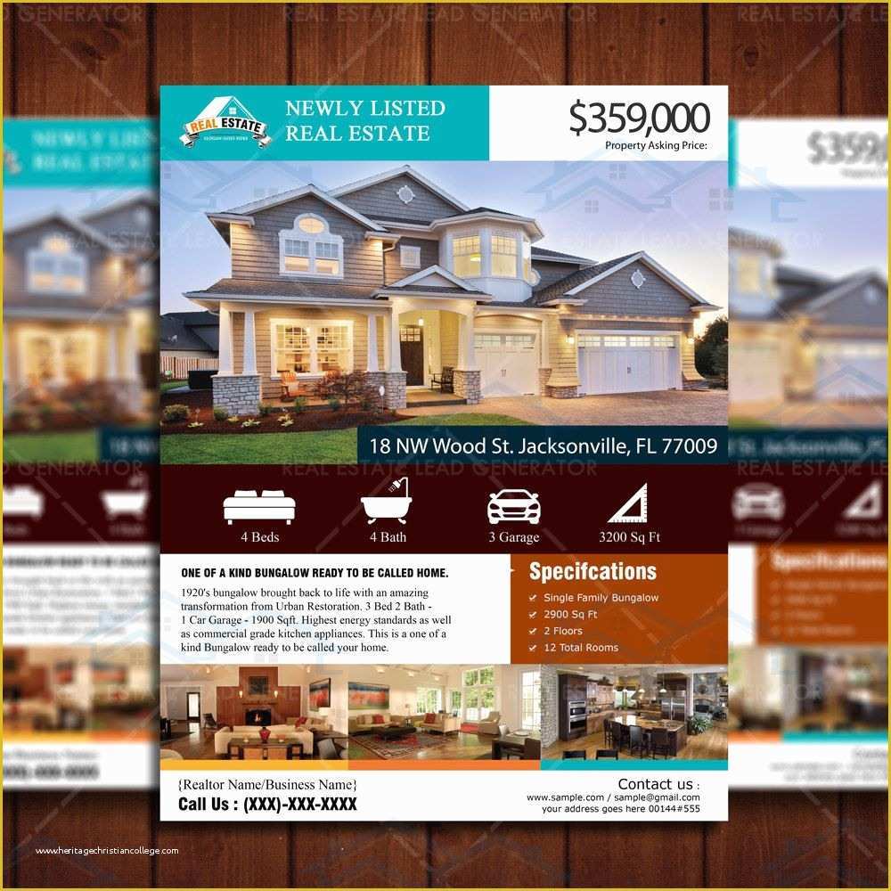 Real Estate Listing Flyer Template Free Of Custom Flyer Design New Listed Realtor Flyer Real Estate