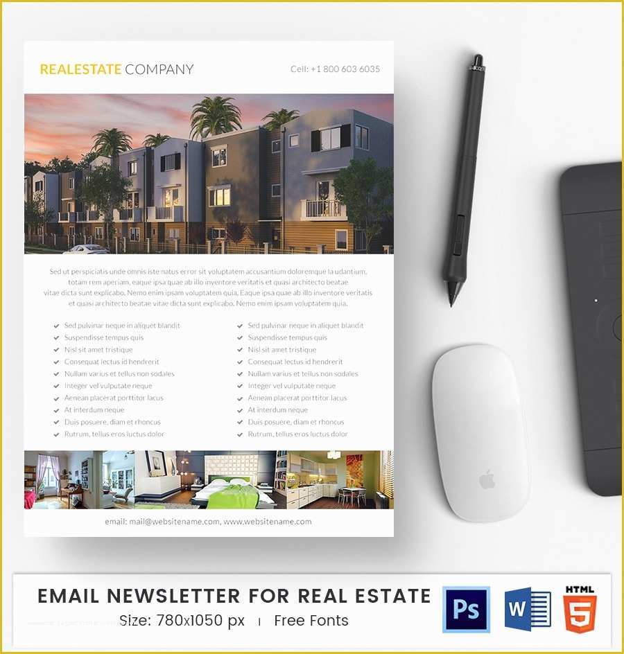 Real Estate Mailer Templates Free Download Of 51 E Mail Newsletter Word Psd HTML format