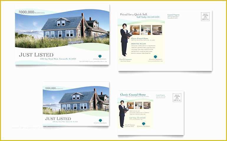 Real Estate Mailer Templates Free Download Of Coastal Real Estate Postcard Template Word & Publisher