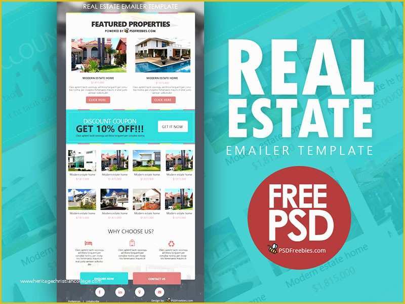 Real Estate Mailer Templates Free Download Of Real Estate E Mailer Template Free Psd by Psd Freebies