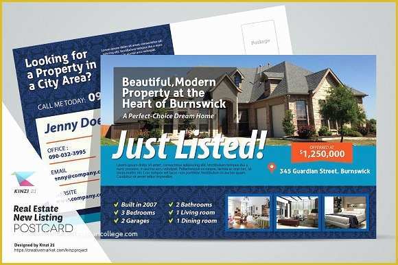 Real Estate Mailer Templates Free Download Of Real Estate New Listing Postcard Card Templates On