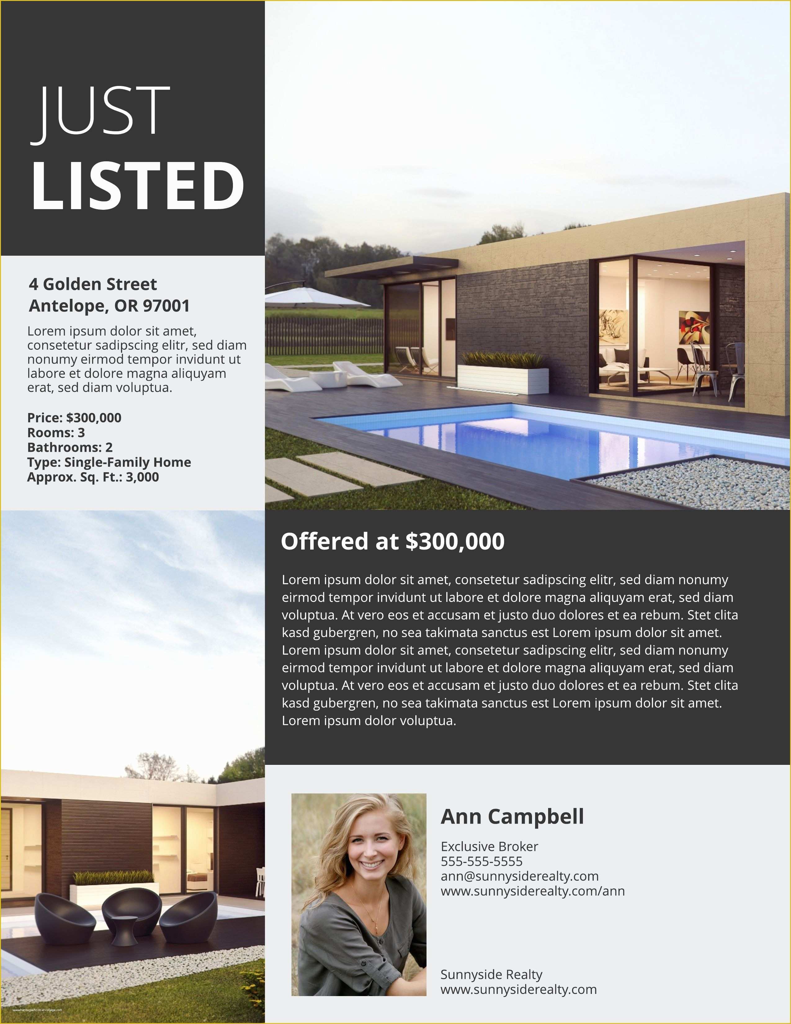 Real Estate Mailer Templates Free Download Of Upmarket Listing Flyer Template