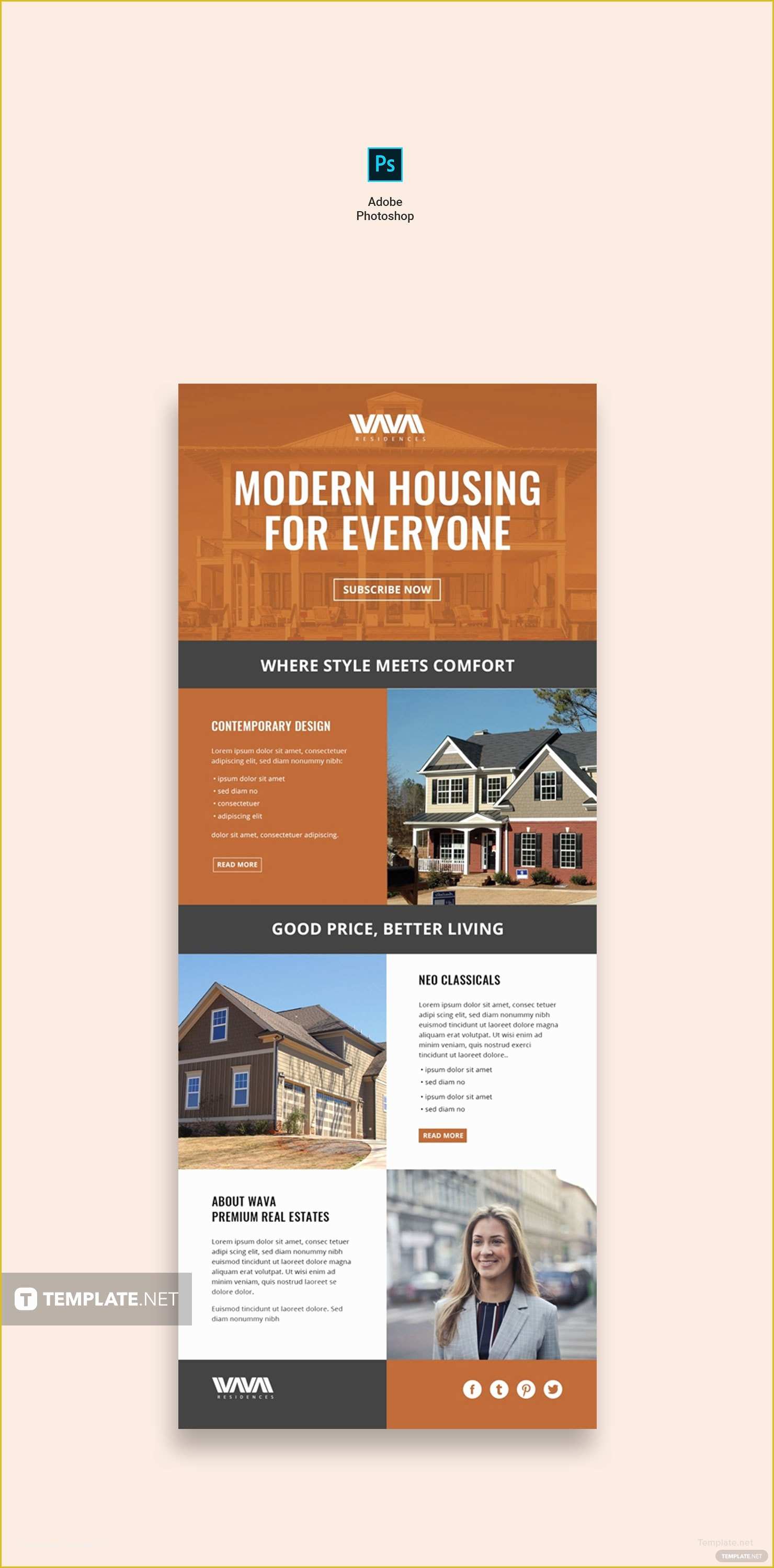 Real Estate Newsletter Templates Free Download Of Free Real Estate Email Newsletter Template In Adobe