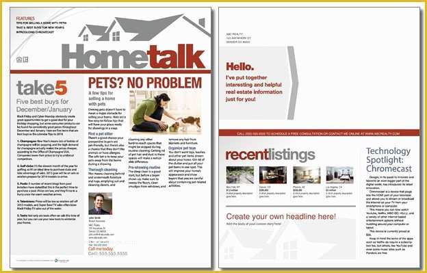 Real Estate Newsletter Templates Free Download Of Hometalk Newsletter Template Volume 2 issue 11