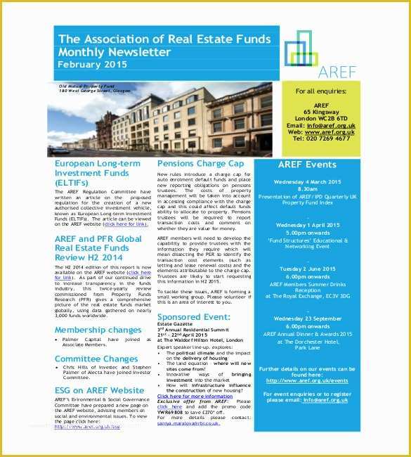 Real Estate Newsletter Templates Free Word Of 9 Monthly Newsletter Templates Free Sample Example