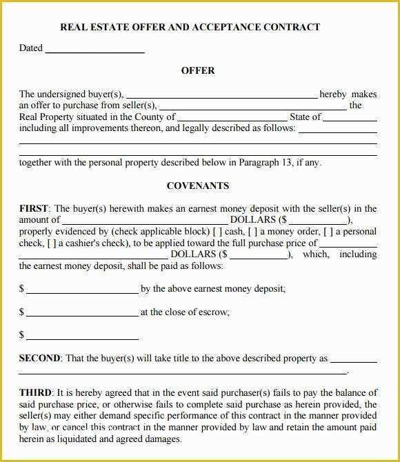 Real Estate Offer Template Free Of 10 Sample Fer to Purchase Real Estate forms