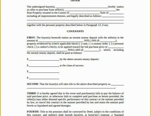 Real Estate Offer Template Free Of Real Estate form 9 Free Sample Example format