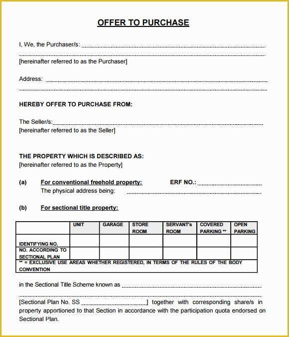 Real Estate Offer Template Free Of Sample Fer to Purchase Real Estate form 9 Documents