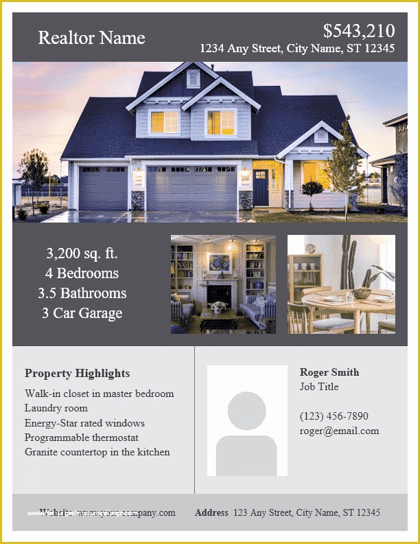 Real Estate Postcards Templates Free Of Real Estate Flyer Template for Word