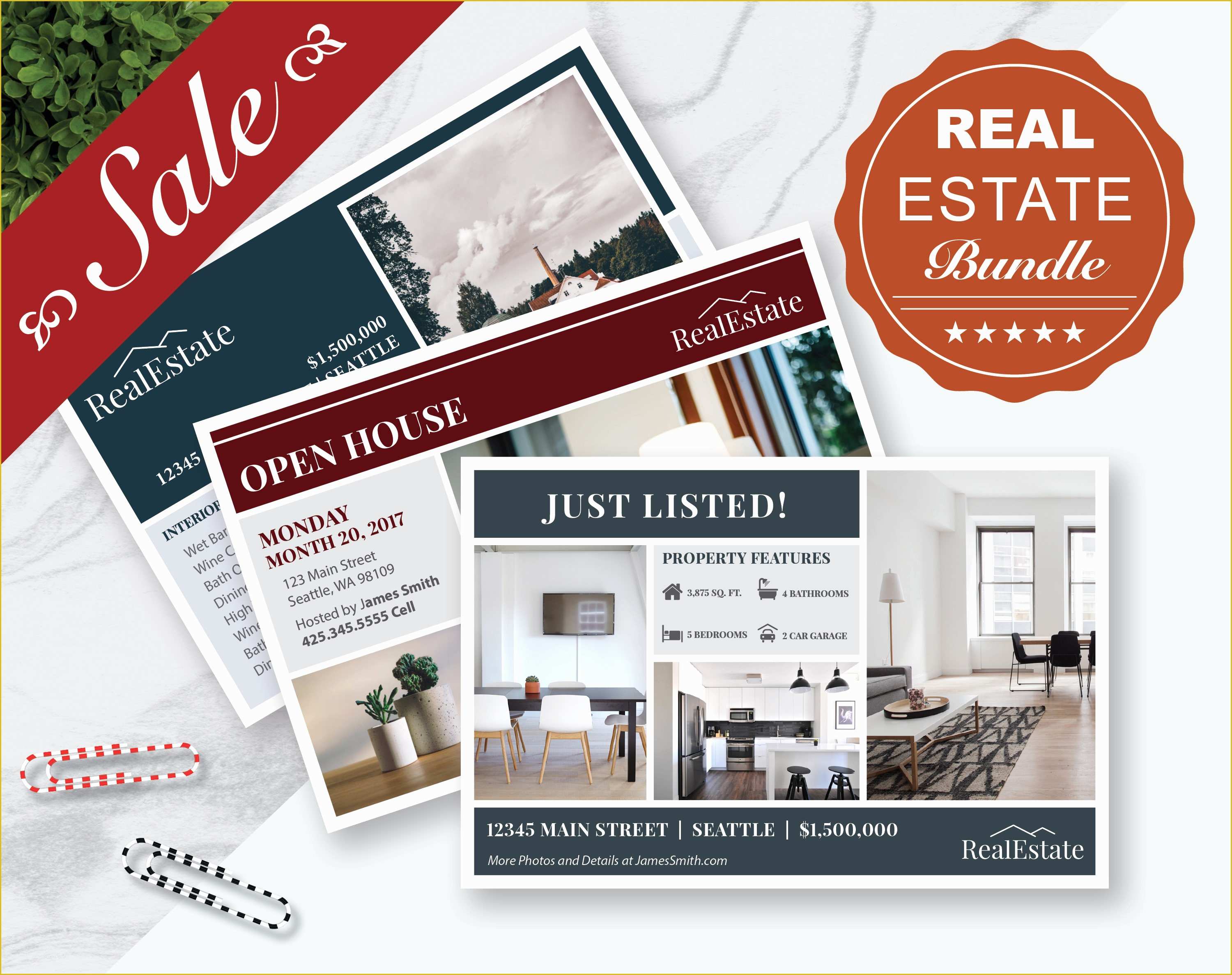Real Estate Postcards Templates Free Of Real Estate Marketing Postcards Bundle 3 Postcard Templates