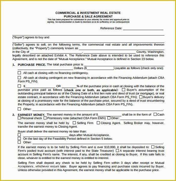 Real Estate Purchase Contract Template Free Of 8 Real Estate Purchase Agreement Samples Templates