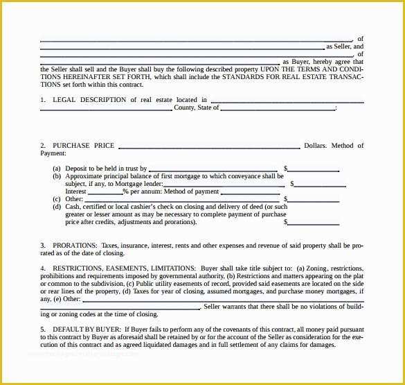 Real Estate Purchase Contract Template Free Of 8 Sample Real Estate Purchase Agreements