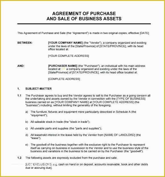Real Estate Purchase Contract Template Free Of Business Sale Document Template