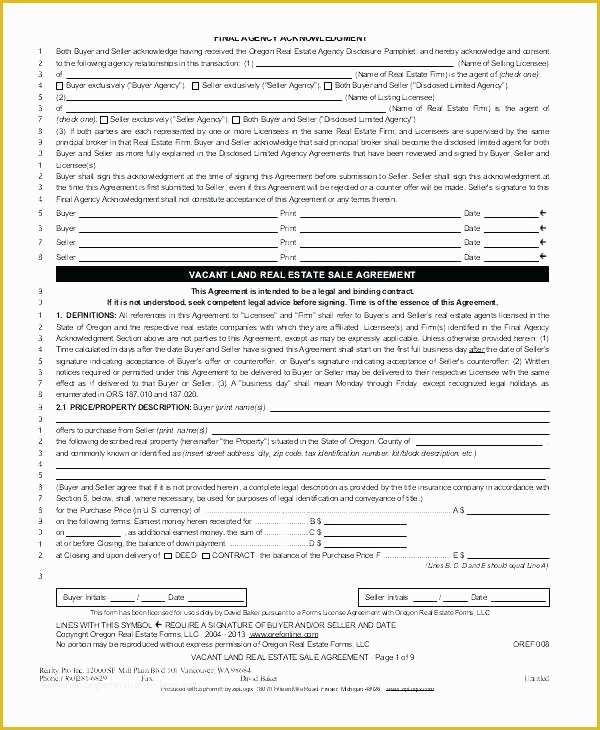 Real Estate Purchase Contract Template Free Of Real Estate Sales Agreement Template Real Estate Purchase