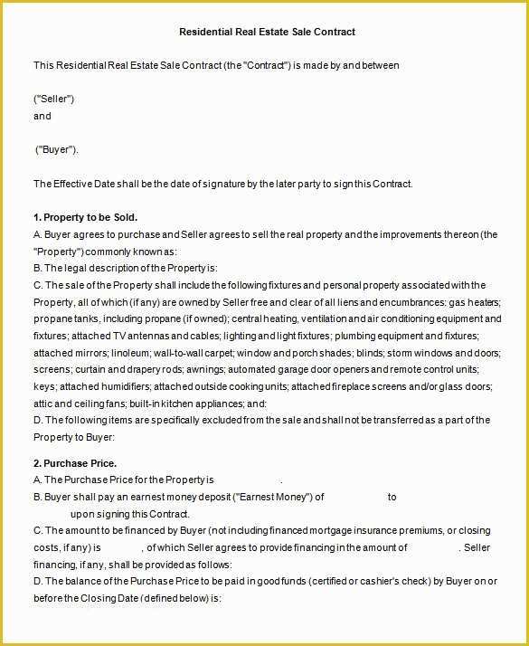 Real Estate Sales Contract Template Free Of 13 Real Estate Contract Templates Word Pages Docs