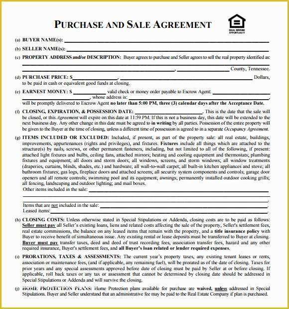 Real Estate Sales Contract Template Free Of Business Purchase Agreement Template
