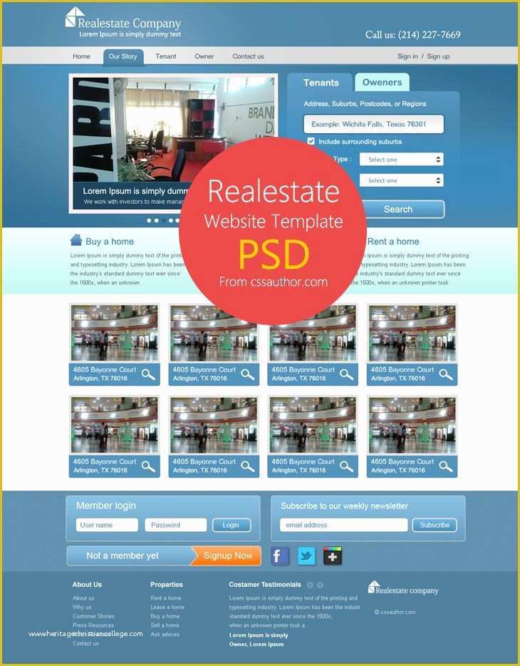 Real Estate Website Design Templates Free Download Of 39 Best Free Web Design Template Psd Images On Pinterest