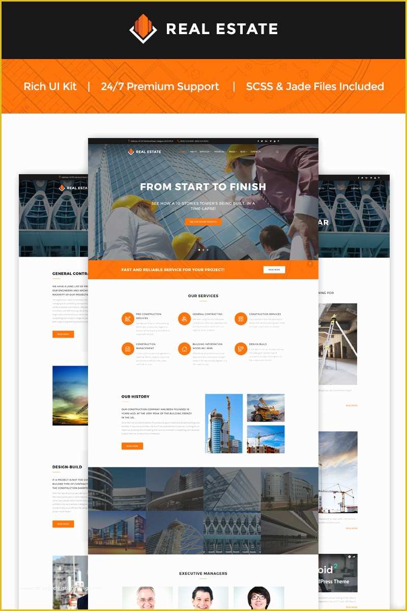 Real Estate Website Design Templates Free Download Of Construction Pany Landing Page Template