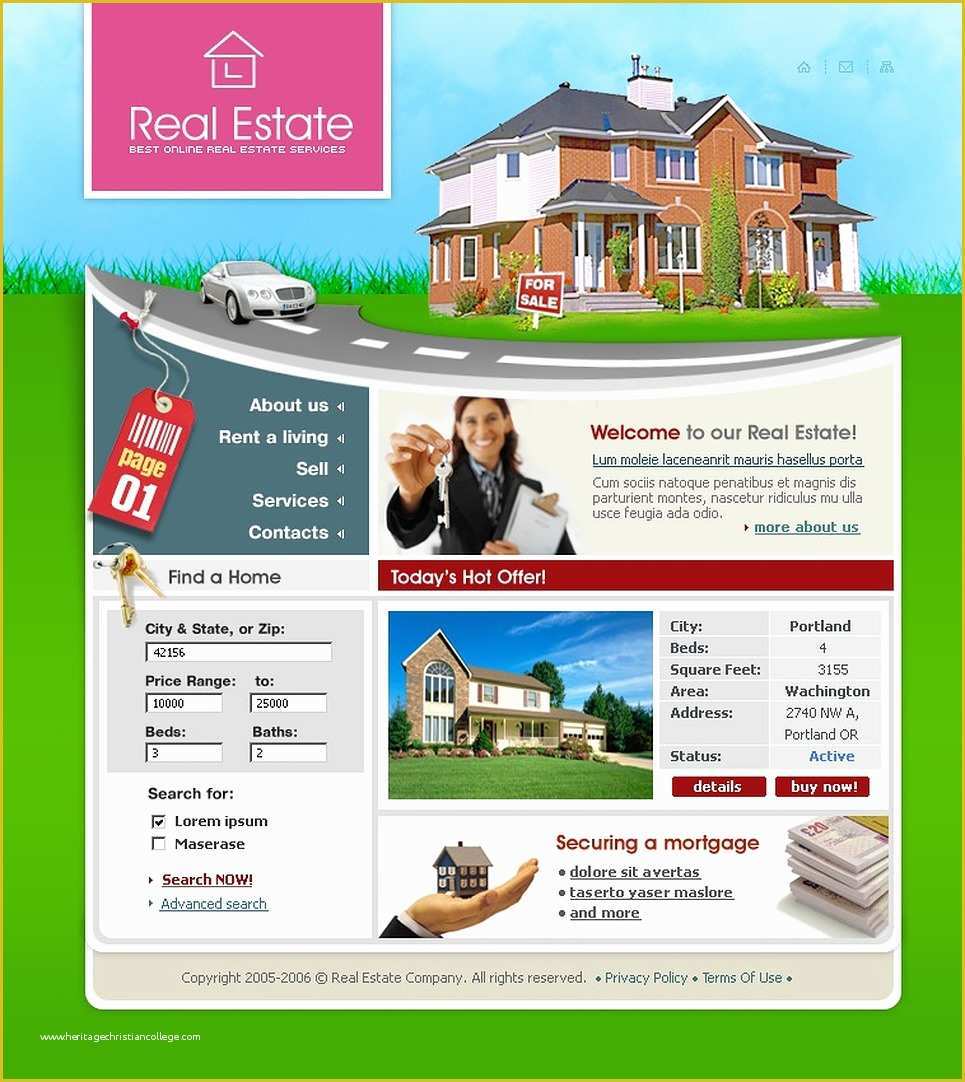  Real Estate Website Design Templates Free Download Of Real Estate 