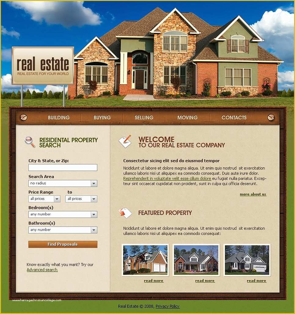 Real Estate Website Design Templates Free Download Of Real Estate Agency Website Template Web Design Templates