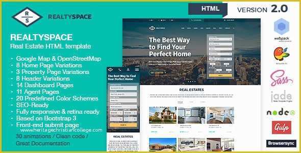 Real Estate Website Design Templates Free Download Of Realtyspace V2 1 2 – Real Estate HTML5 Template