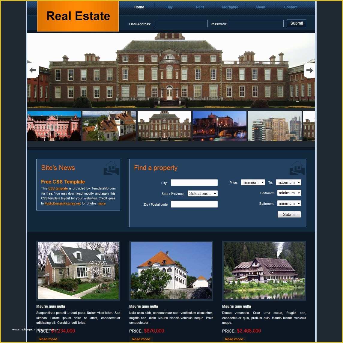 Real Estate Website Templates Free Of Free HTML Website Templates