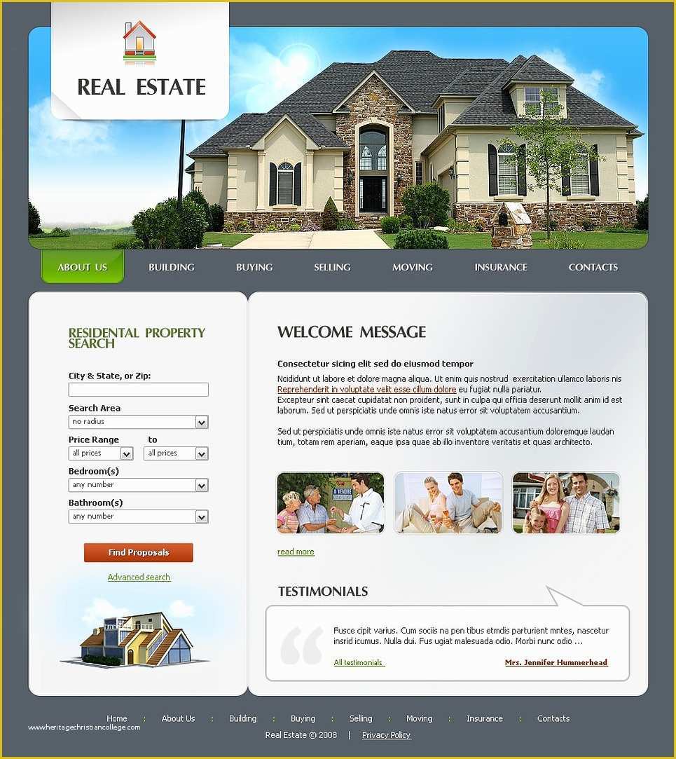 Real Estate Website Templates Free Of Real Estate Agency Website Template