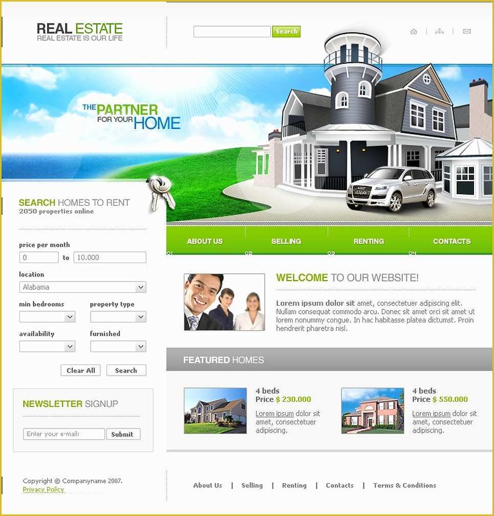 Real Estate Website Templates Free Of Real Estate Agency Website Template