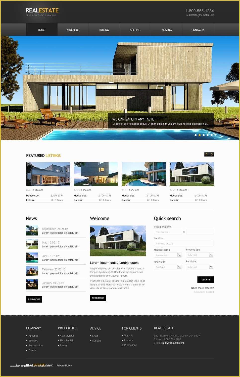 Real Estate Website Templates Free Of Real Estate Agency Website Template