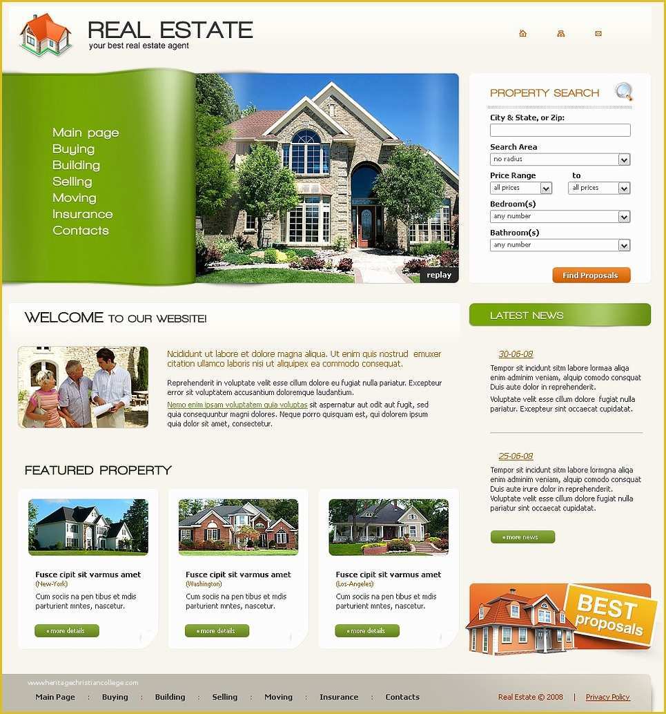 Real Estate Website Templates Free Of Real Estate Agency Website Template Web Design Templates