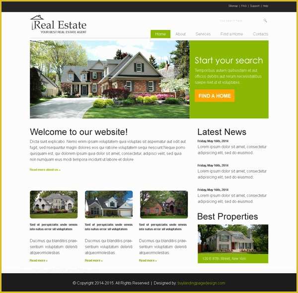 Real Estate Website Templates Free Of Real Estate Business Website Template Psd