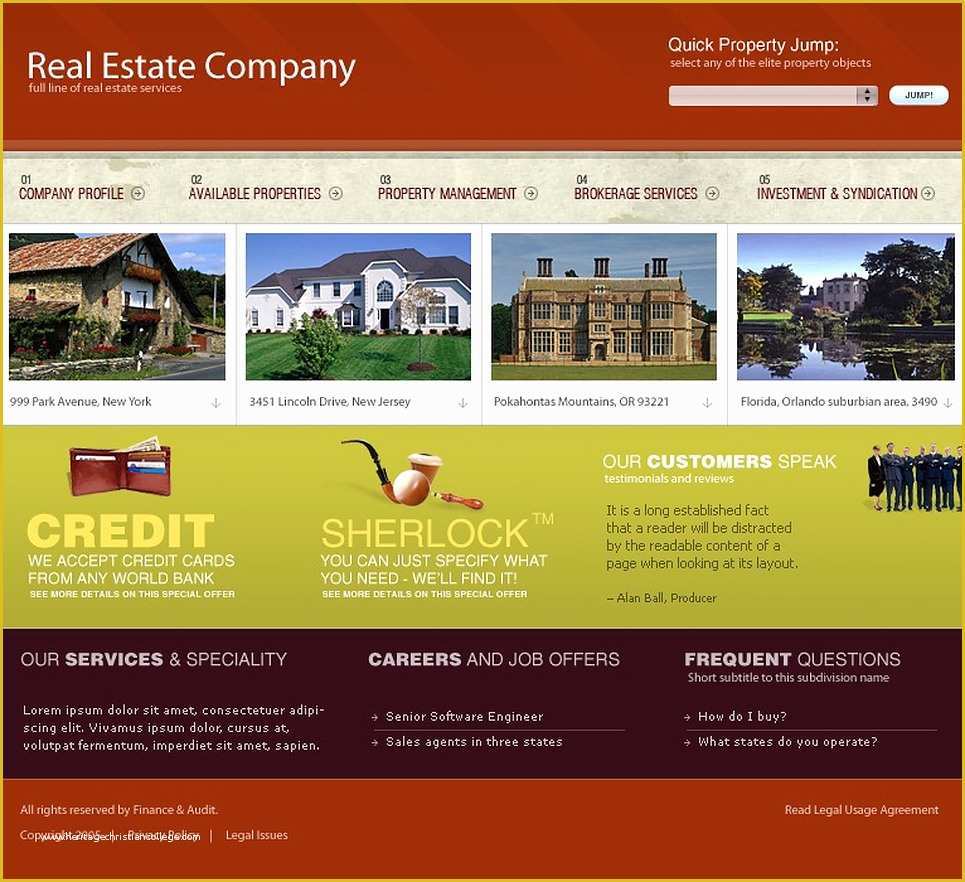 Real Estate Website Templates Free Of Real Estate Website Template 9696