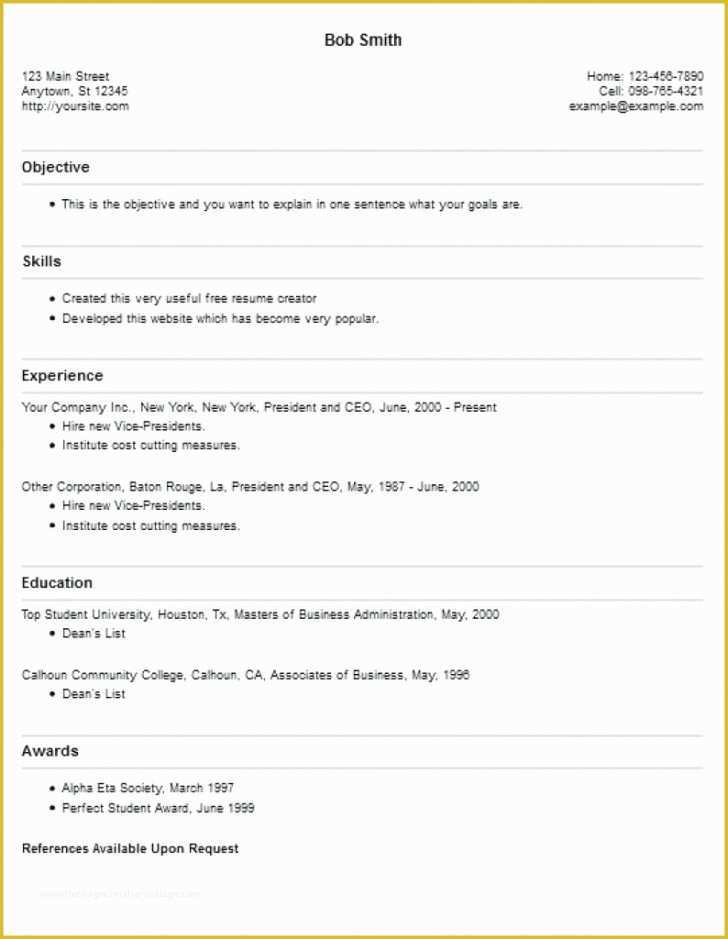Really Free Resume Templates Of Resume and Template Really Free Resume Templates Sample