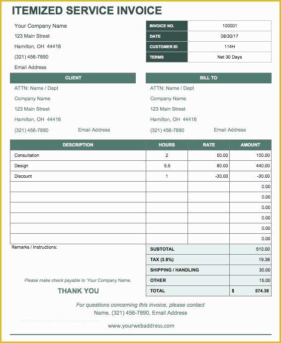 50 Receipt for Services Template Free